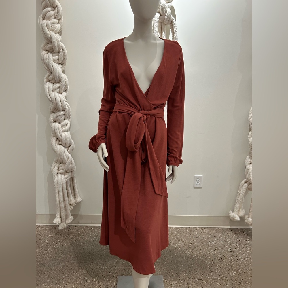 Dusty Rose colored wrap dress